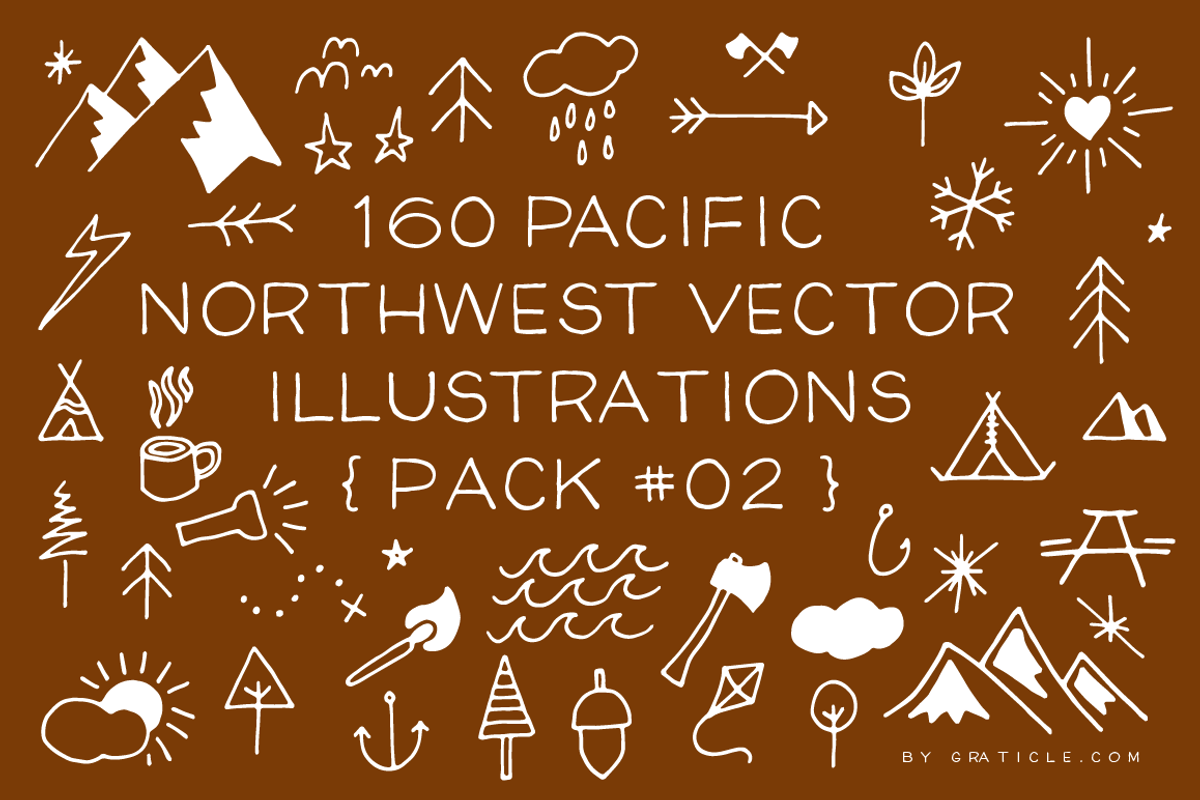 160 PNW Vector Illustrations Pack 02, an Illustration by Graticle (Photo 1 of 2)
