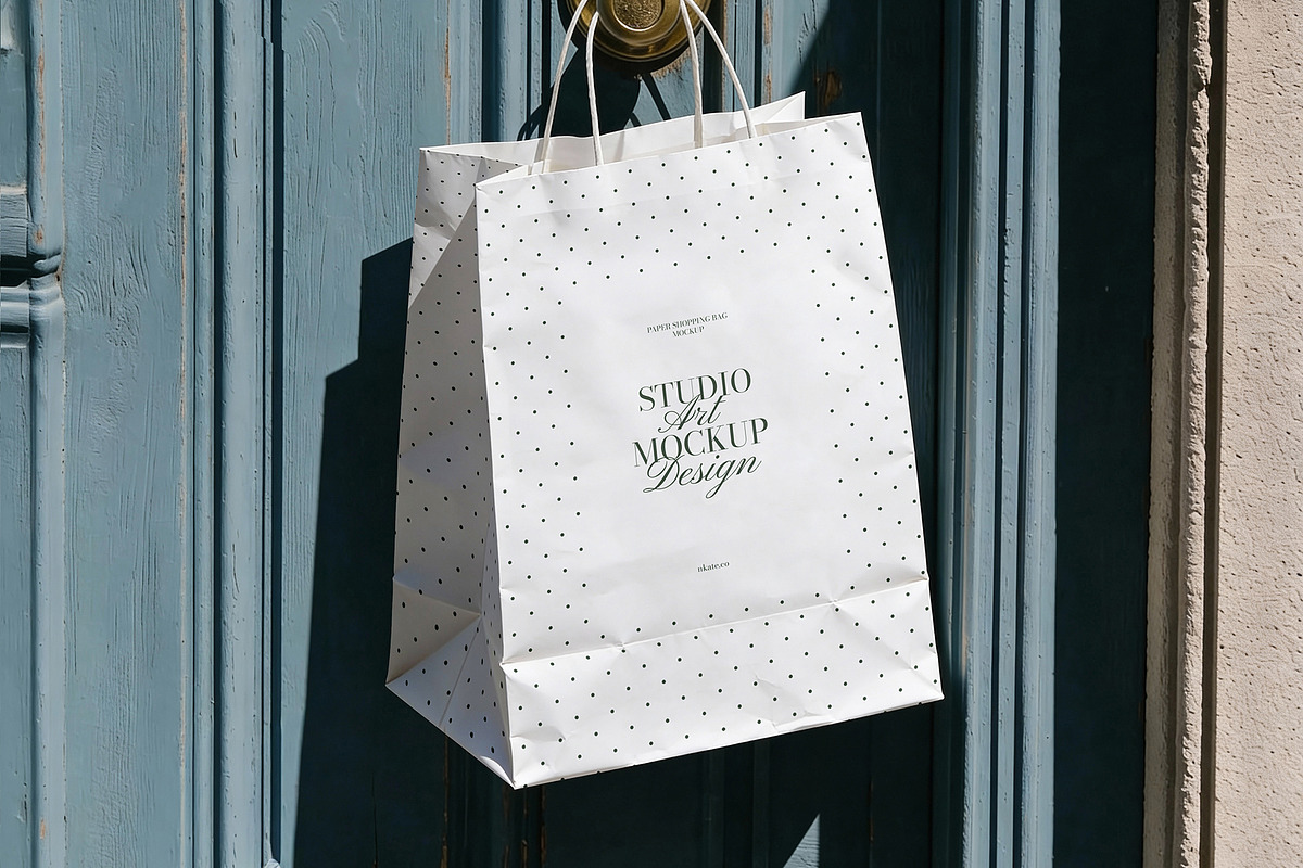 Paper Shopping Bag Mockup, a Product Mockup by nkate (Photo 1 of 4)
