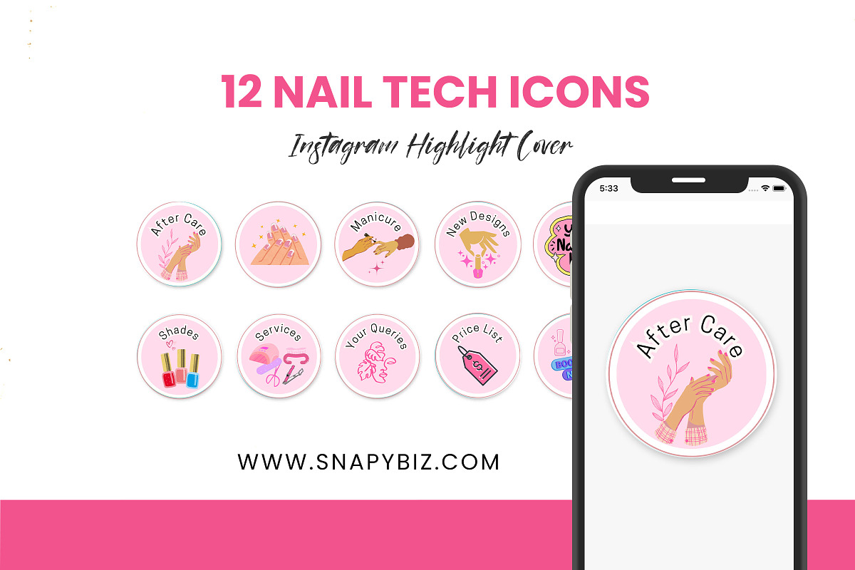 Nail Tech Icons Instagram Highlight, a Social Media Template by Snapybiz (Photo 3 of 8)