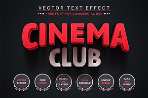 Cinema Club - Editable Text Effect