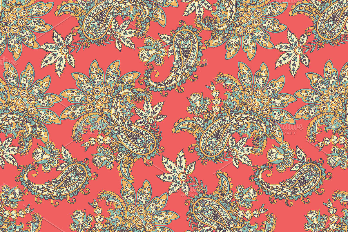 2 Eczotic seamless paisley patterns, a Pattern Graphic by antalogiya (Photo 2 of 3)