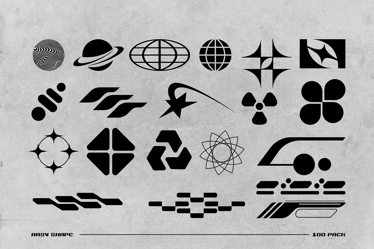 100 Retro-vector shapes, an Illustration by arseavin project (Photo 4 of 6)