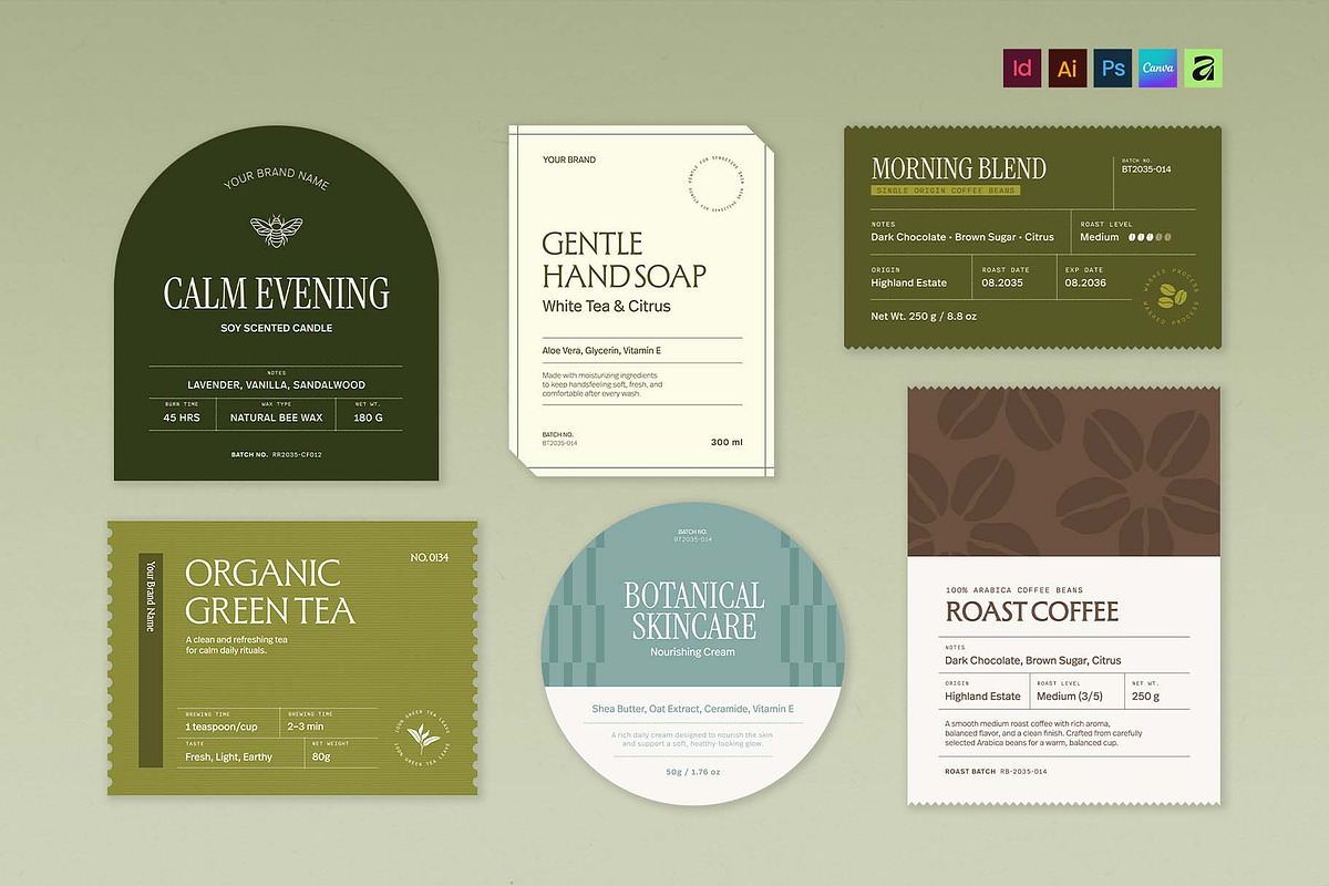 Product Label Template Set, a Stationery Template by BrandPacks (Photo 14 of 14)