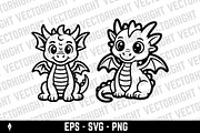 Adorable baby dragon, an Animal Illustration by Vectorhight (Thumbnail 3 of 3)