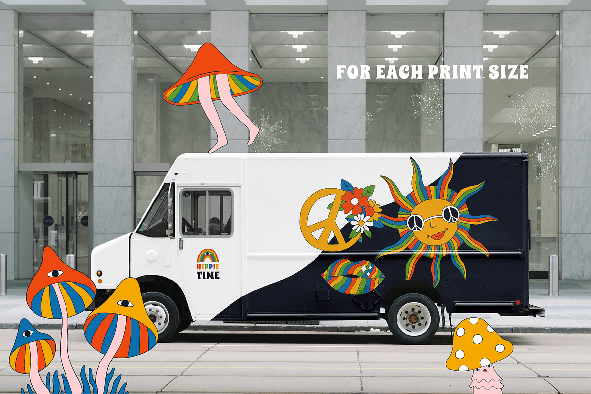 Retro psychedelic vector set., an Object Graphic by anna khramtsova (Photo 8 of 14)