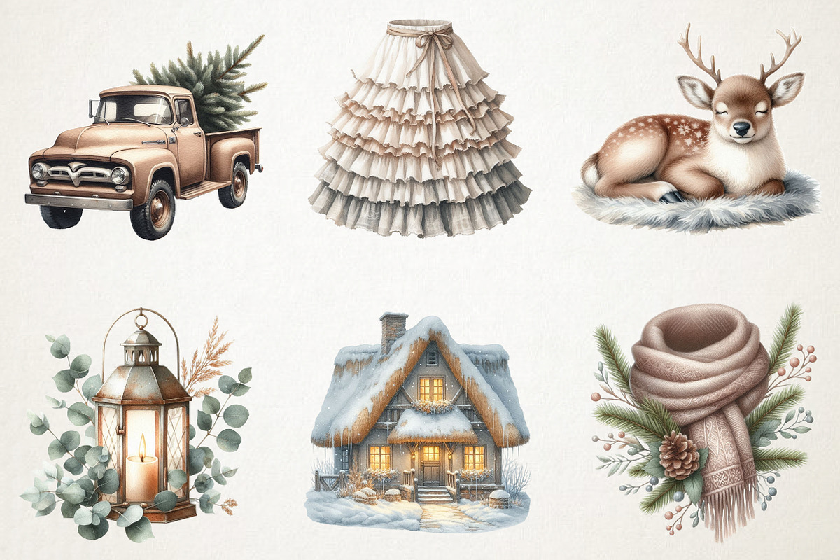 Neutral Christmas Clipart, an Illustration by RobertsArt (Photo 2 of 7)