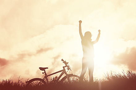 Girl With Bike Over Sky preview 6