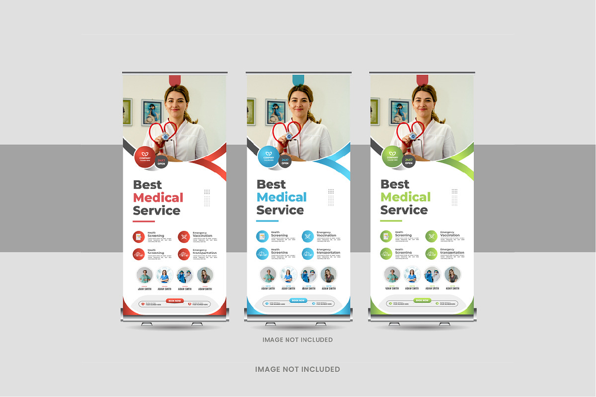 Medical, hospital roll up banner set, a Card Template by Pavel_design (Photo 7 of 11)