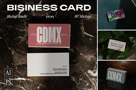 Realistic Business Card Mockup Pack