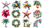 Tropical Christmas Clipart PNG, an Illustration by Dream Creation (Thumbnail 4 of 5)