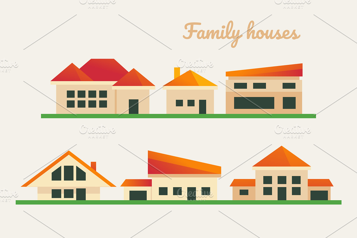 Flat Design City Buildings Icons Set preview 7