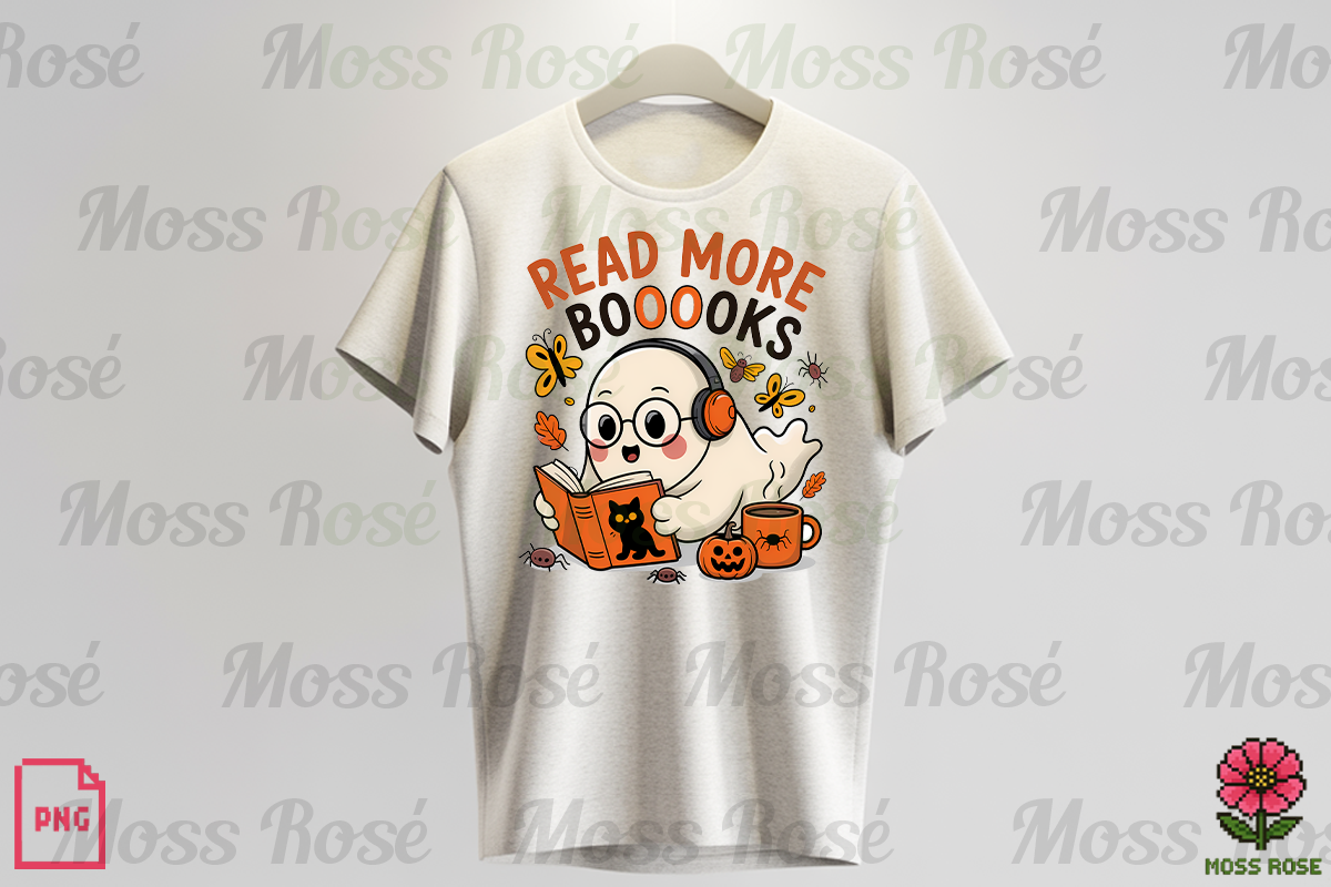 Read More Boooooks Ghost PNG, a Graphic by Moss Rose (Photo 3 of 3)