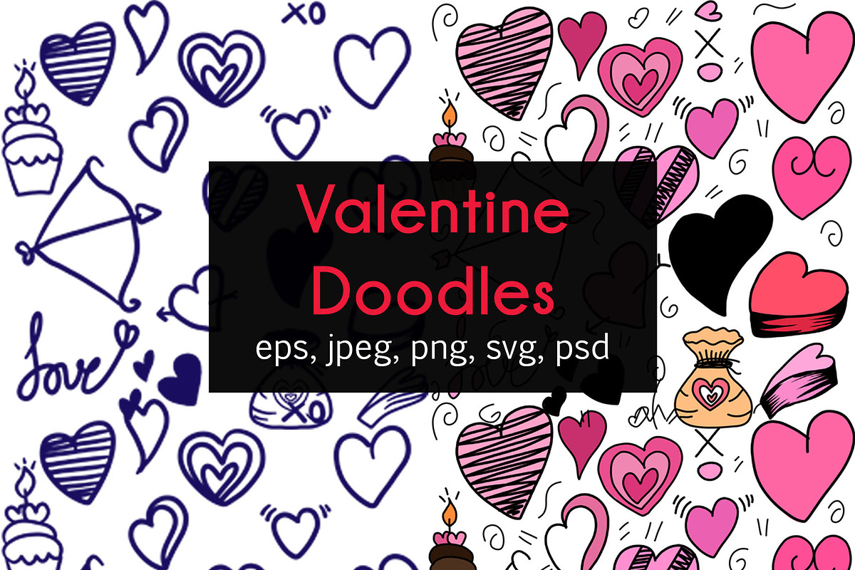 Valentine Doodles Element, a Graphic by bungamustia