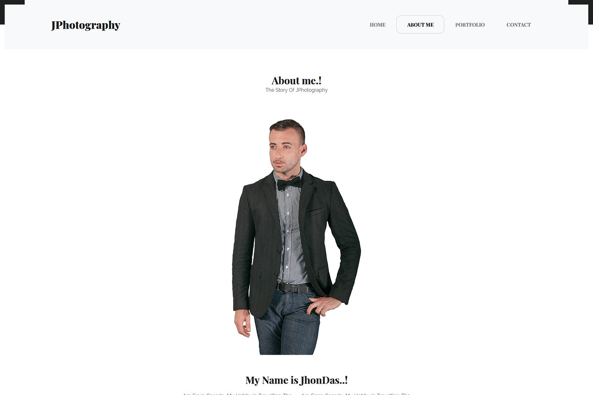 JPhotography - Minimal Photography, a Bootstrap Template by Dasagani (Photo 3 of 5)