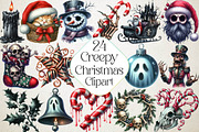Creepy Christmas Clipart, an Illustration by DreamPrint404 (Thumbnail 1 of 3)