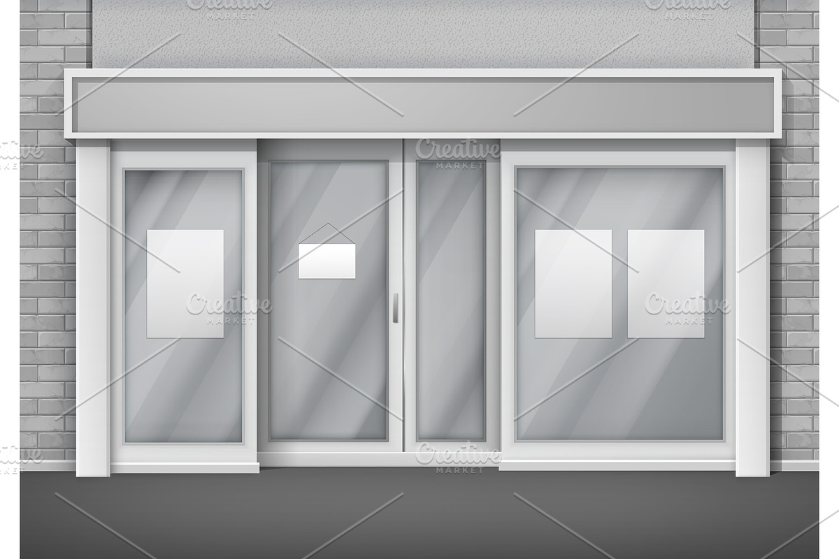 Vector Realistic Store Front Bundle, a Work Illustration by Zonda (Photo 4 of 7)