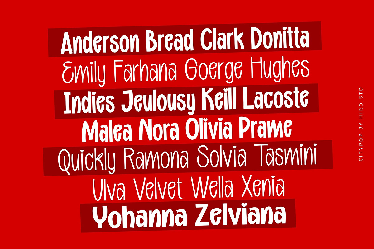 Citypop - Handwritten Font Family, a Script Font by HIRO.std (Photo 8 of 10)