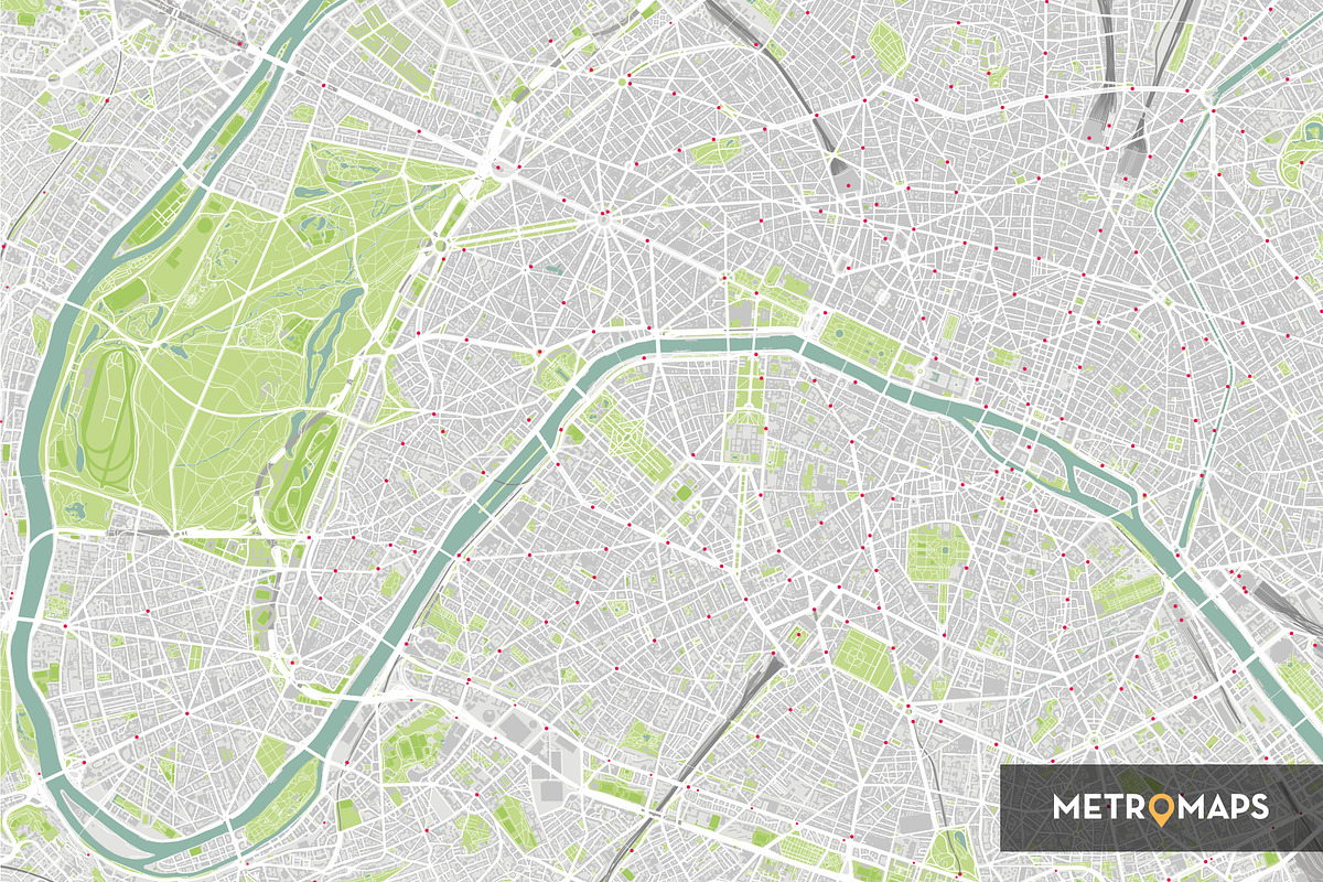 Paris Map (Vector) – Pale Regular, an Object Graphic by MetroMaps (Photo 3 of 3)