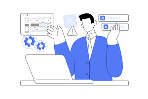 Software problems isolated cartoon, a Technology Illustration by Visual Generation