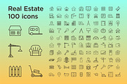 Real Estate 100 icons, an Outline Icon by vladimir..lavrentev (Thumbnail 1 of 2)