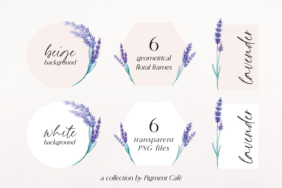 My Fair Lavender Watercolor Florals, a Seasonal Illustration by Pigment Café (Photo 7 of 7)