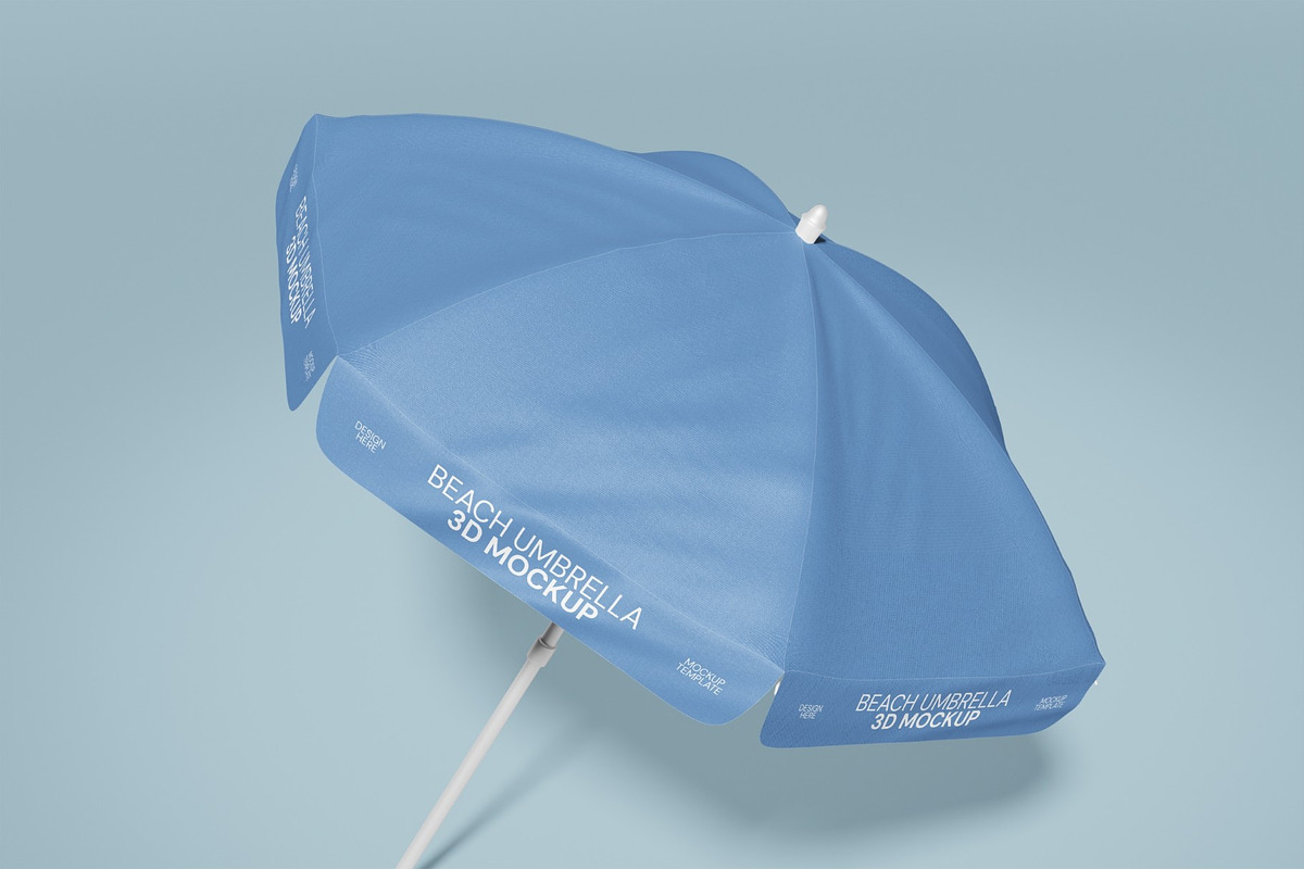 Beach Umbrella 3D Mockup, an Advertising Mockup by graphicook