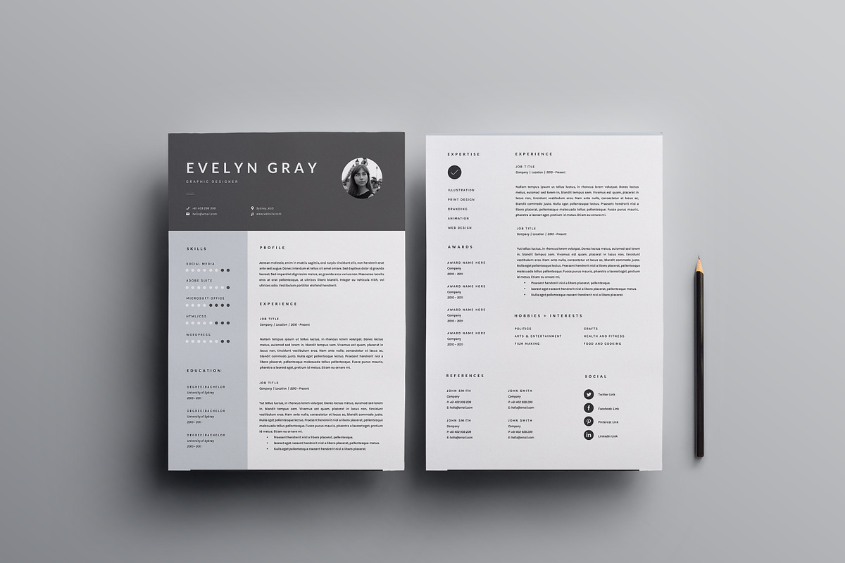 3 Page Resume Template | INDD + DOCX, a Resume Template by BlackDotResumes (Photo 3 of 6)