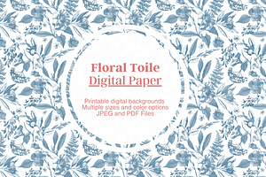 Floral Toile - Digital Paper Set