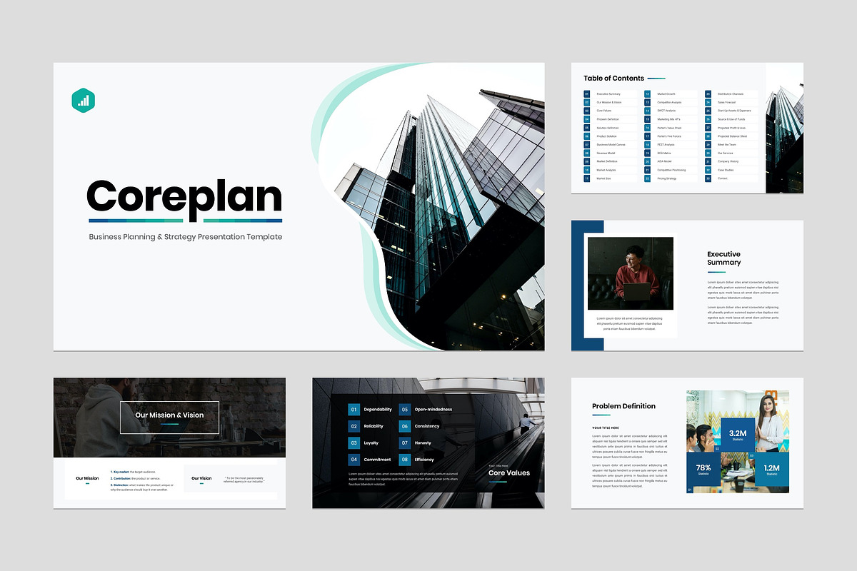 Business Plan Presentation Template, a Presentation Template by Flat Icons (Photo 4 of 6)