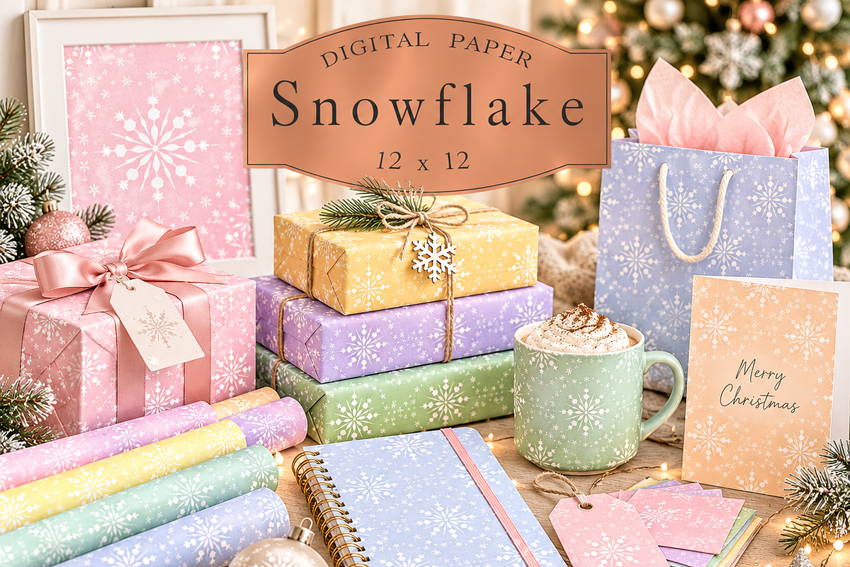Christmas Snowflake seamless digital, a Pattern Graphic by Kiwi Fruit Punch (Photo 2 of 4)