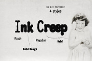 Ink Creep - Ink Bleed Font Family, a Slab Serif Font by Mneme (Thumbnail 1 of 10)