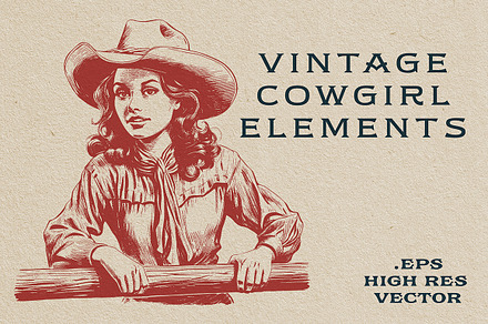 Vintage Cowgirl Design Elements
