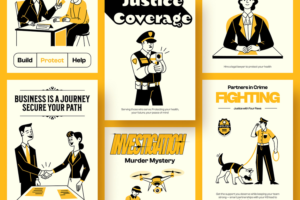 Law Drawing Illustration Set, a Person Illustration by Vectors Market (Photo 3 of 9)