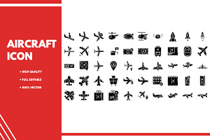 50 Aircraft Glyph Icon