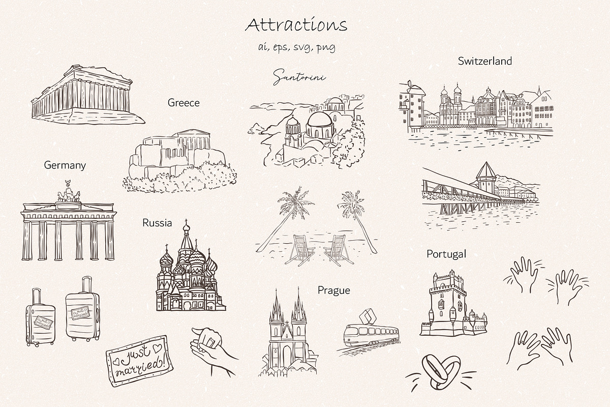 Our Honeymoon in Europe. Doodles., an Object Illustration by Designwork (Photo 5 of 9)