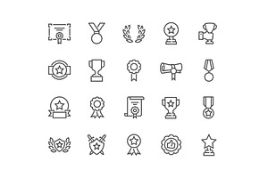 Line Awards Icons, an Illustration by Davooda