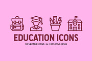 Back to School –Education Line Icons, an Outline Icon by Abstracto-Create (Thumbnail 1 of 7)