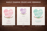 Watercolor Hearts Wedding Invitation, an Invitation Template by ShutterSweets (Thumbnail 3 of 4)
