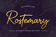 Rostemary - Elegant Monoline Font, a Script Font by Almarkhatype (Thumbnail 1 of 10)