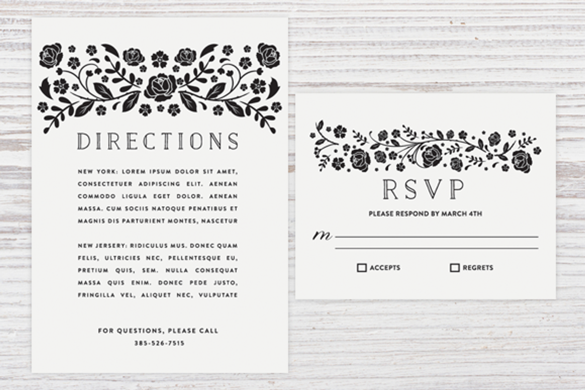Floral Wedding Templates EPS & JPG, an Invitation Template by Pixejoo (Photo 4 of 4)