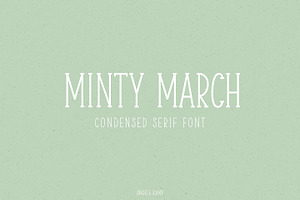 Minty March condensed serif font, a Serif Font by Angele Kamp