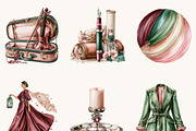 Dark Academia Watercolor Clipart, a Person Illustration by BusyDaydesign (Thumbnail 2 of 9)