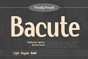 Bacute Display Sans Typeface, a Sans Serif Font by Afkari Studio (Thumbnail 1 of 13)