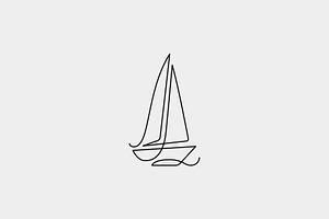 Sailboat, an Outline Icon by Jordy