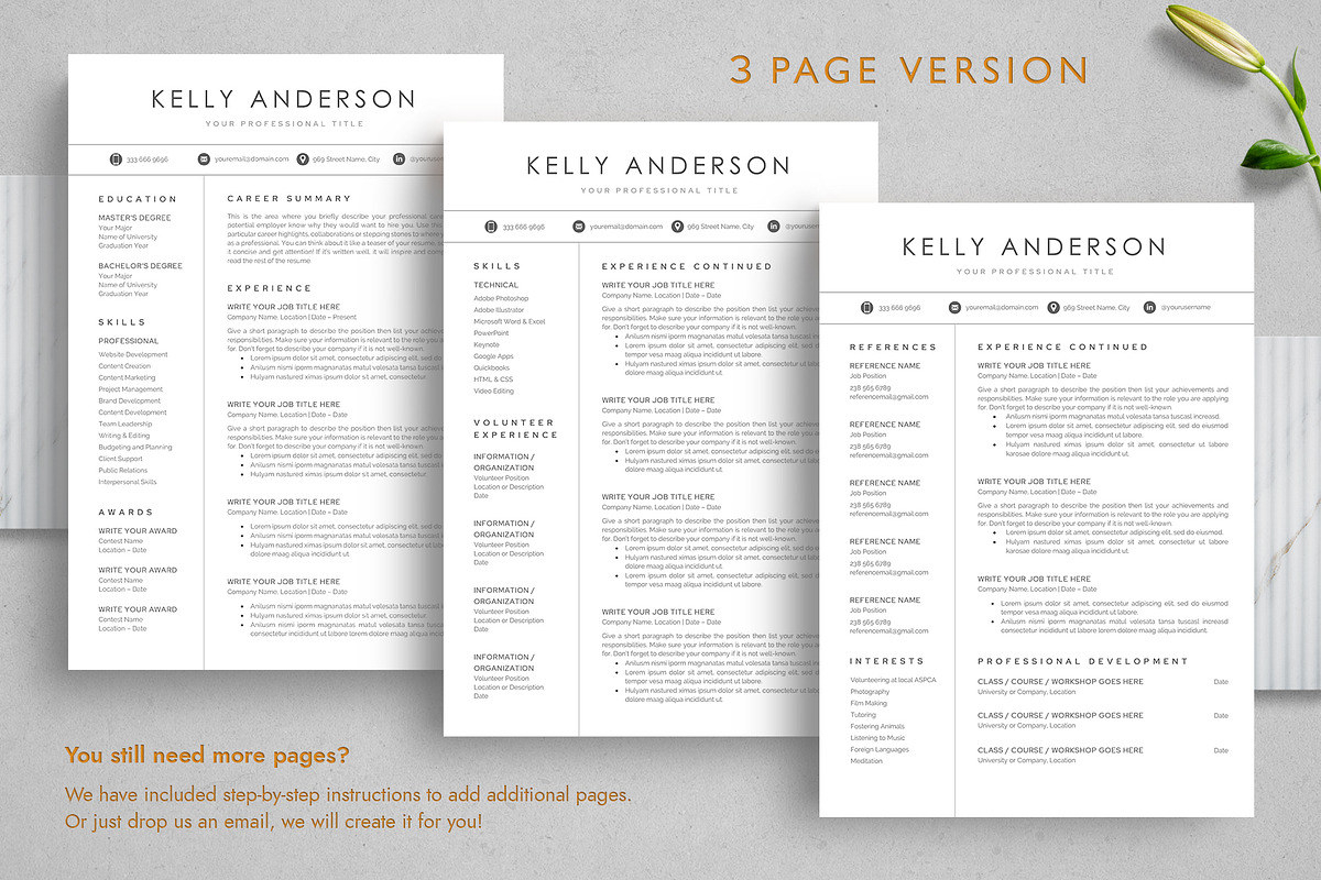 Resume CV Template, a Resume Template by TheStandOutResume (Photo 4 of 8)