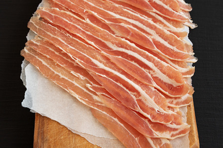 Raw Organic Bacon Ready to Cook, a Food & Drink Photo by LiudmylaChuhunova