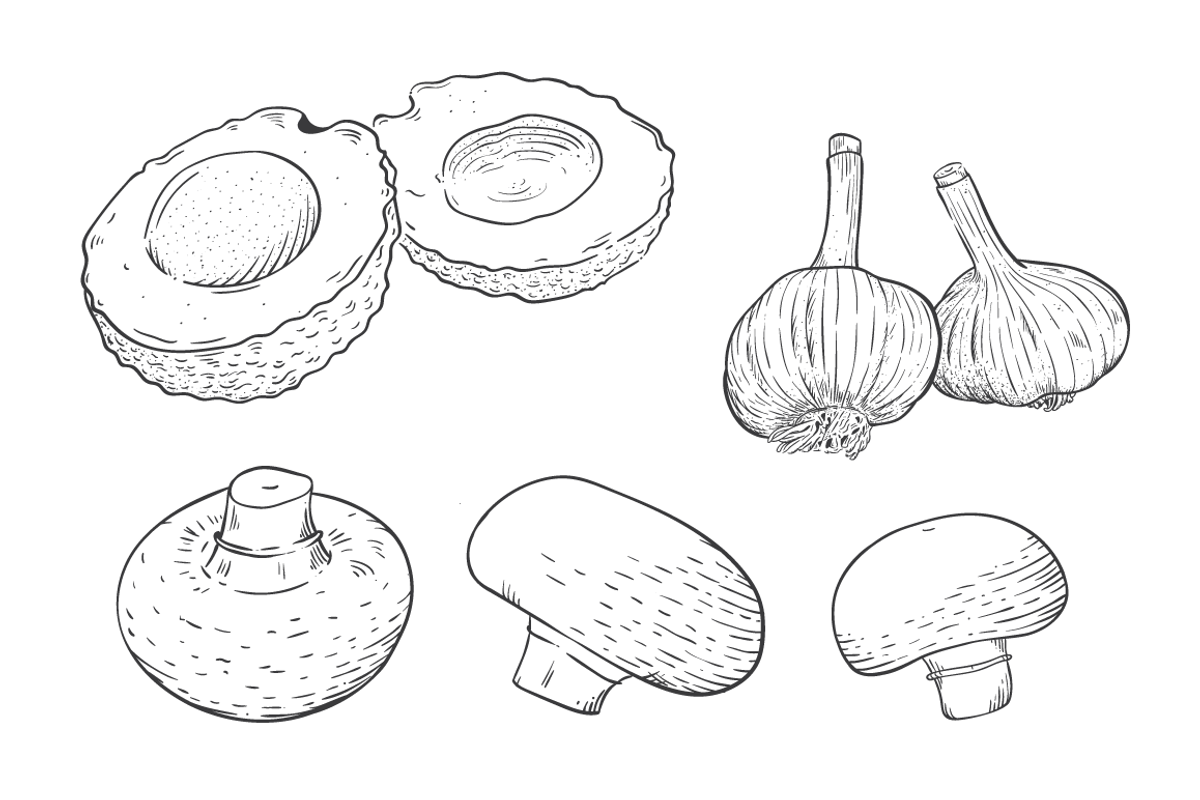 Vintage Vegetables & Fruits Kit, a Food Illustration by kulturrrno (Photo 3 of 5)