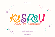 Kusrov - Playful Ligatures Font, a Handwritten Font by QR Design Studio (Thumbnail 1 of 8)