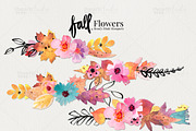 Fall Flower Watercolors, an Illustration by iHeartStudio (Thumbnail 2 of 3)
