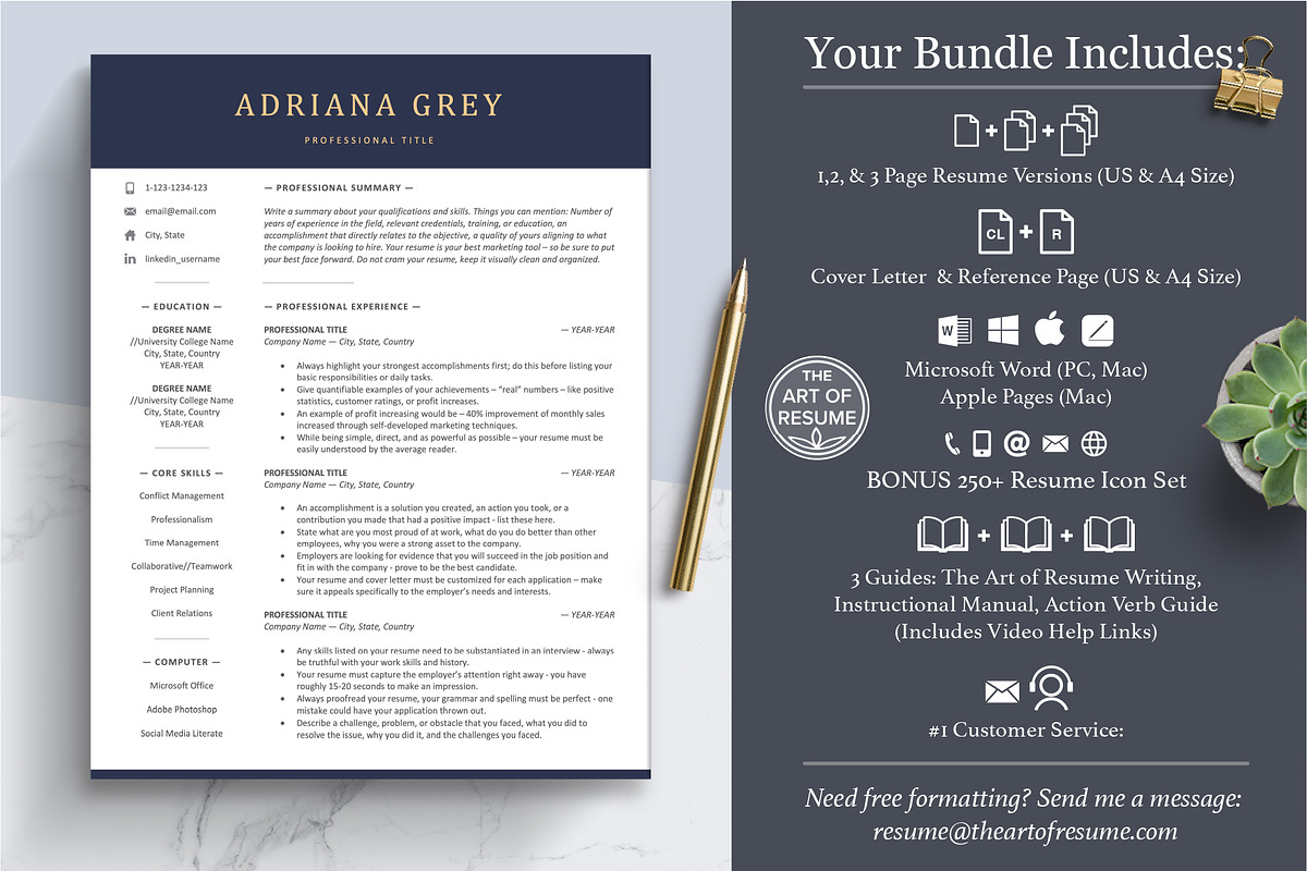 Professional Resume Template Design, a Resume Template by The Art of Resume (Photo 2 of 8)